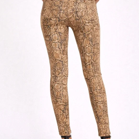 Tory Burch Super Skinny Snakeskin Print Jeans Size 29 Stretch Designer Denim - Picture 2 of 13